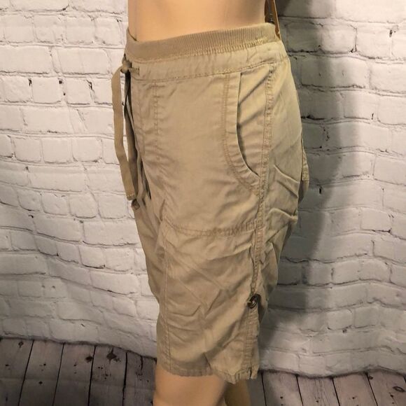Old Navy Tan Drawstring Long Cargo Shorts S - Picture 4 of 8
